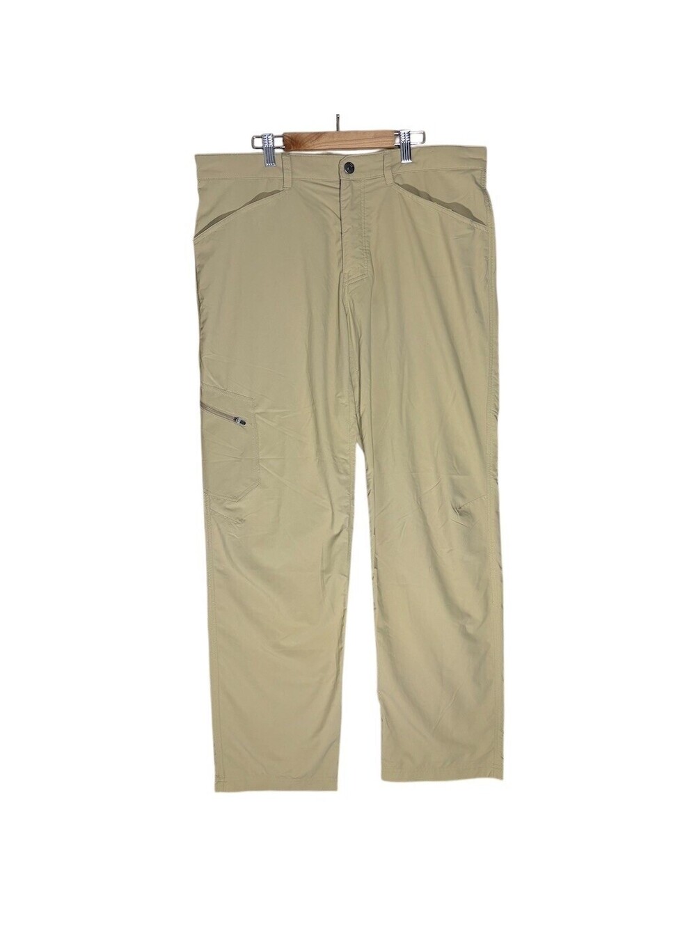 Patagonia Men's Hiking Cargo Pants size 36 Beige Stretch Zip Pocket Size